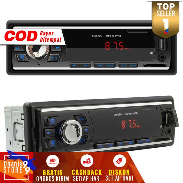 Tape Audio Mobil Multifungsi MP3 Aux TF FM Radio 1DIN SWM Support SD Card USB Tampilan LCD Hitam Elegan Berkualitas