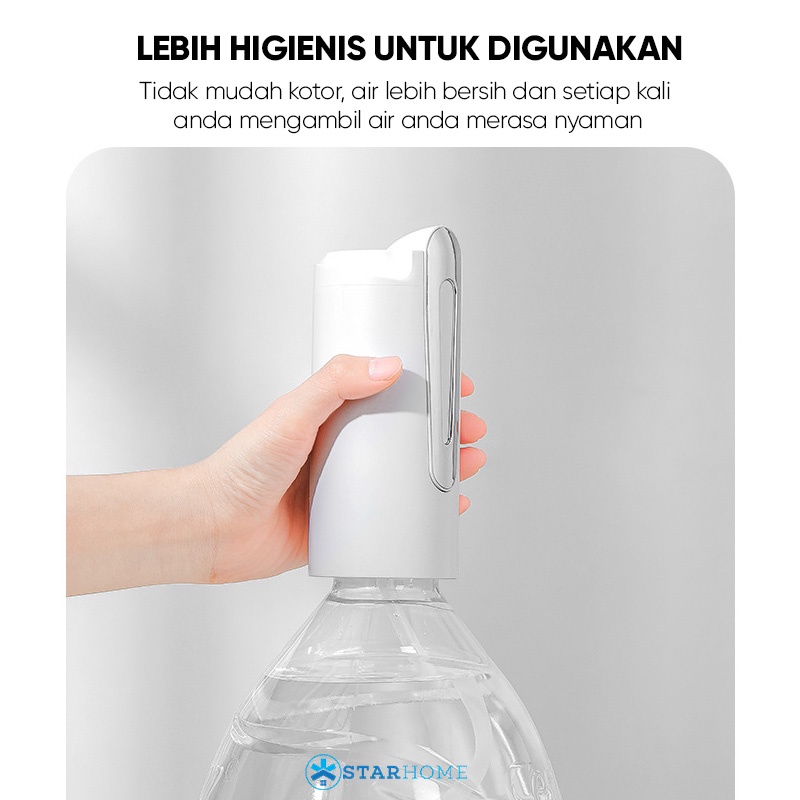 Pompa Galon Elektrik 600ml StarHome Dispenser Galon Air Minum Pompa Air Galon Rechargeable Pompa Air Minum Dispenser Galon Lipat Portable