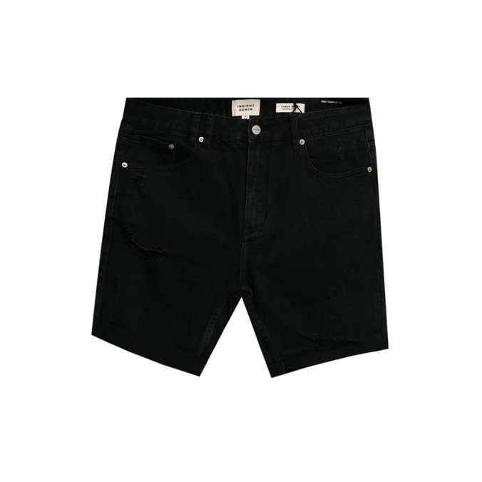 Promo Insight Celana Pendek Jeans Pria Hitam Yakka Short New York Trashed Pl