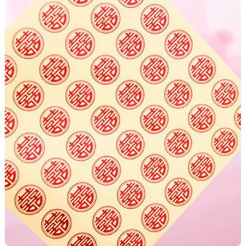 

Tempelan Wedding. Tempelan sangjit. Stiker Shuang Xi
