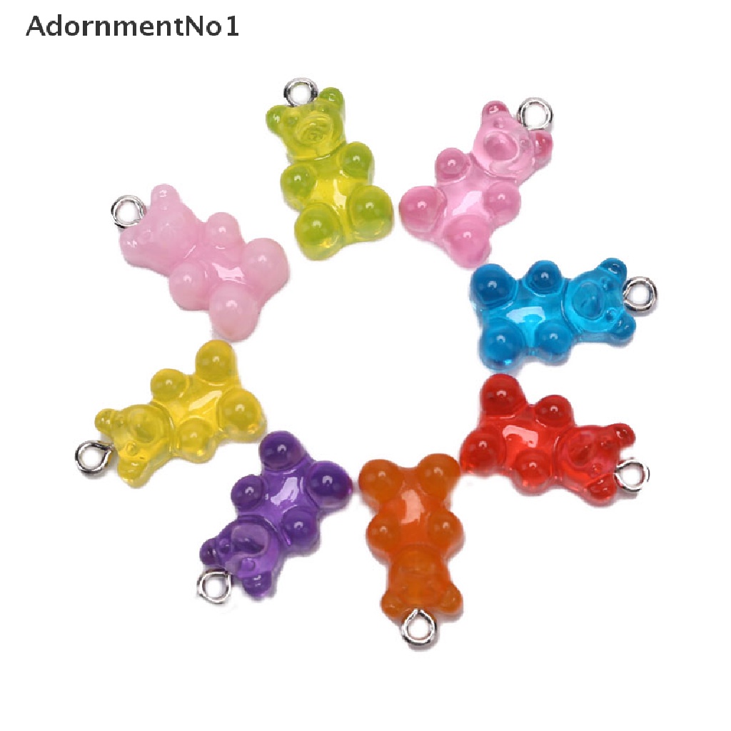 (AdornmentNo1) 10pcs / Set Liontin Bentuk Permen Gummy Bear Untuk DIY Kalung / Anting