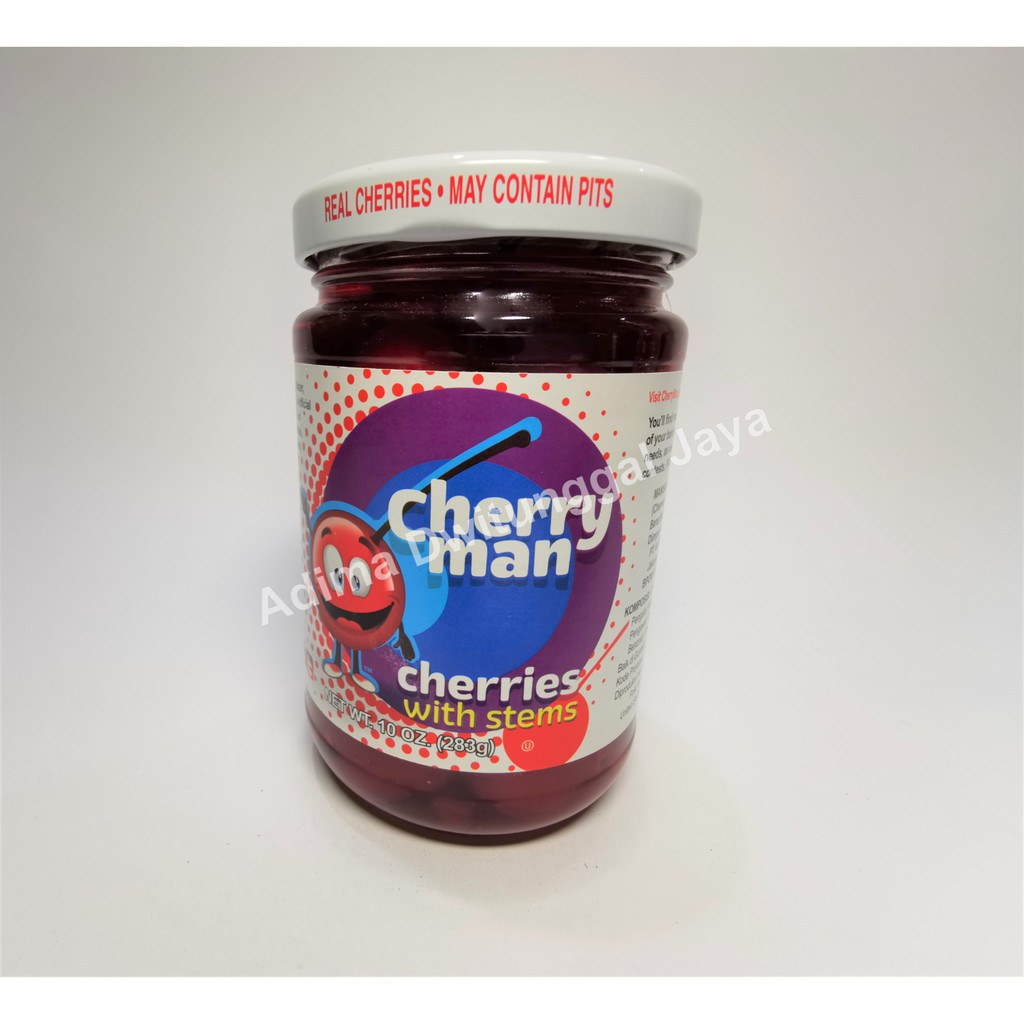 Cherryman Red Cherries with stems/Buah Cherry dengan tangkai 283gr