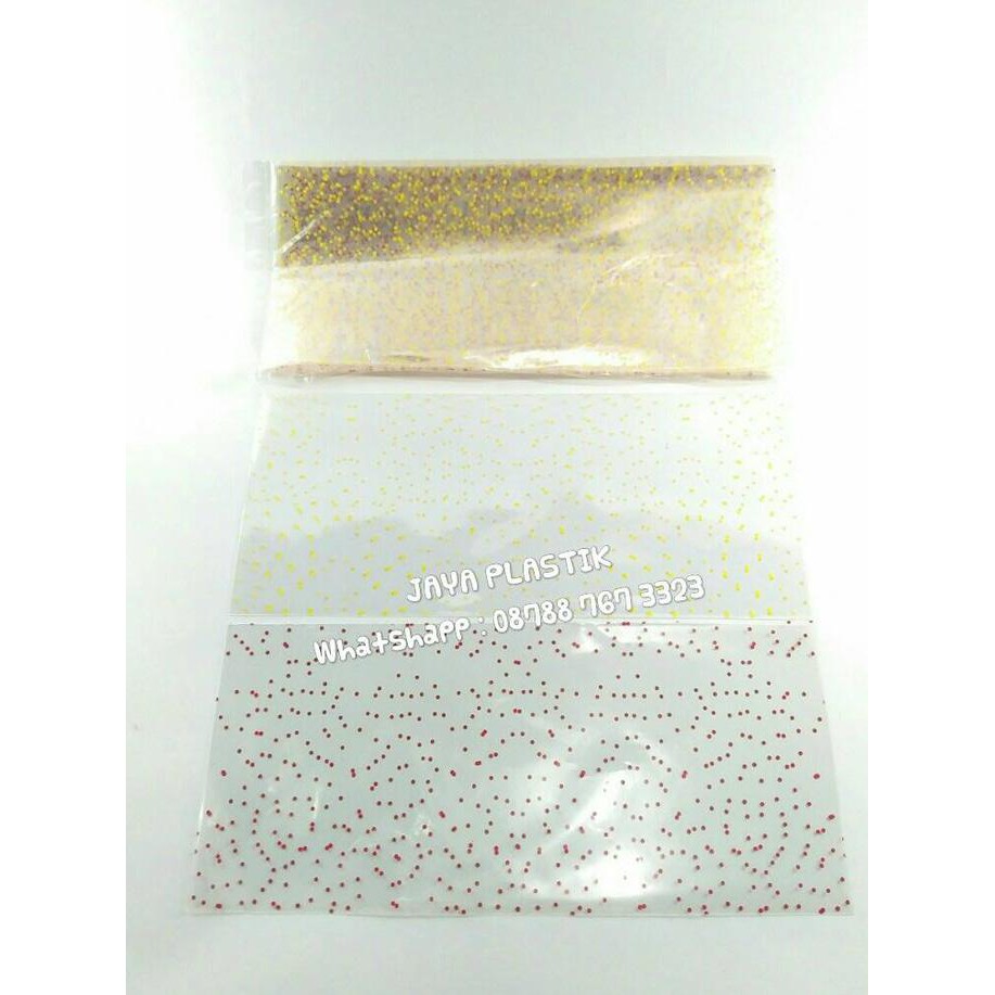 

Plastik Bingkisan Opp Bintik Mini 3 ( 15 X 35 Cm ) Isi 100 Lbr