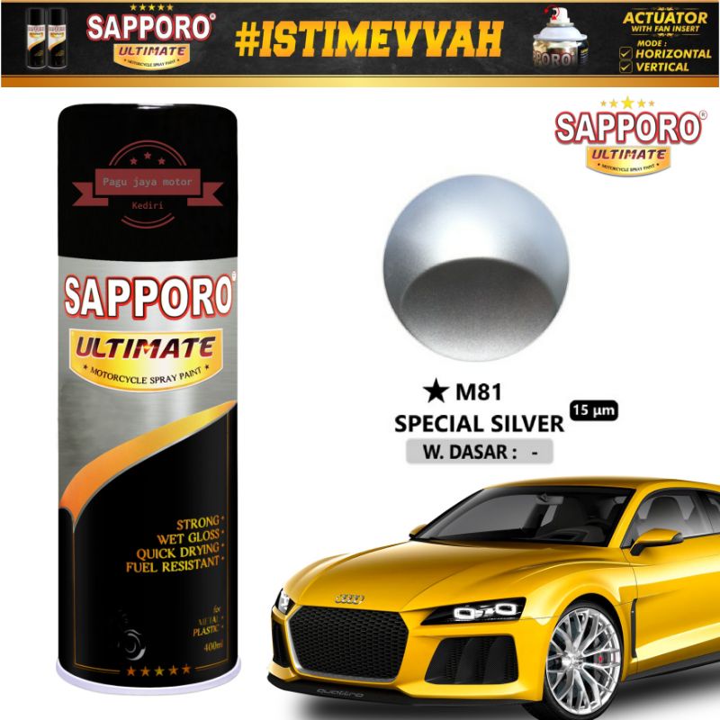 SAPPORO ULTIMATE M81 SPECIAL SILVER 400ML cat semprot spray paint