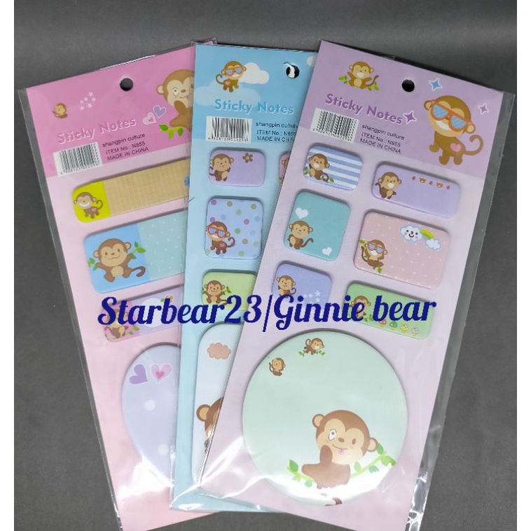 

sticky note motif monkey