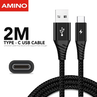 AMINO Kabel Data 2M Type C 2.4A Cable 2 meter USB C Universal Android Kabel Data fast charging Speed
