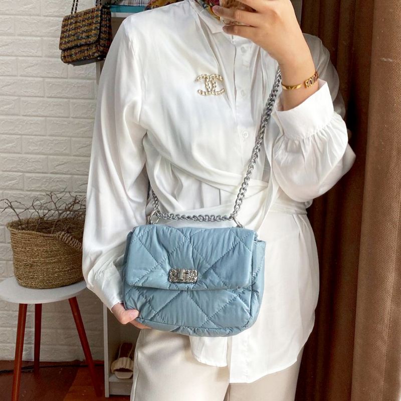 TAS SELEMPANG BRANDED CK PILLY BIRU MUDA   MURAH | ESCAPELOOK.ID