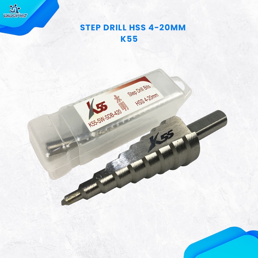 Mata Bor Pagoda K55 4 - 20 mm Multi Step Drill Bit Cone 9 in 1