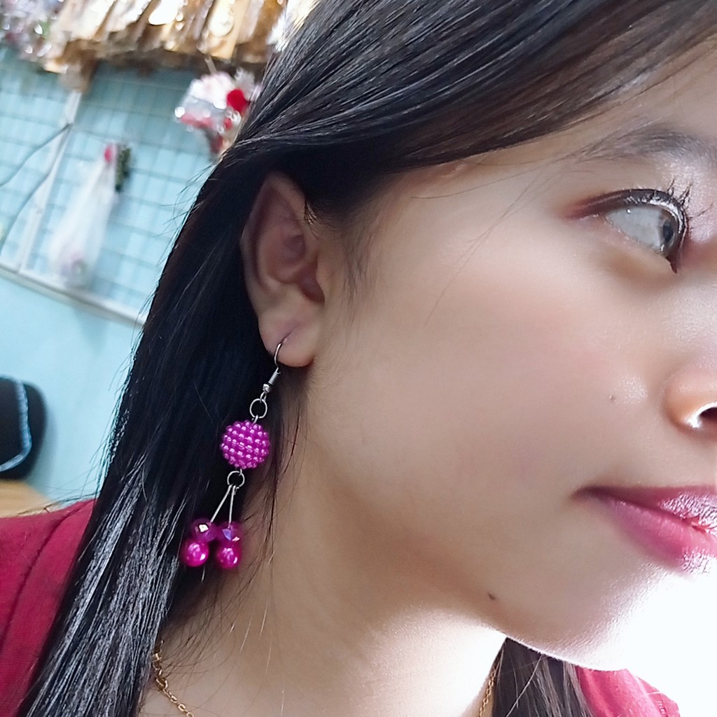 Giwang Cantik / Anting Korea murah /Anting Tusuk Gantung Desain Hias Kristal  Handmade Untuk Wanita