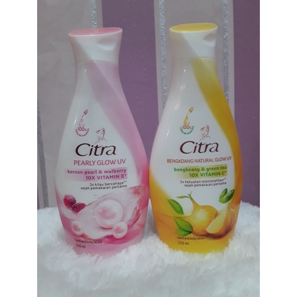 CITRA BODY LOTION PEARLY GLOW UV & BENGKOANG NATURAL GLOW UV  230ML (BPOM)