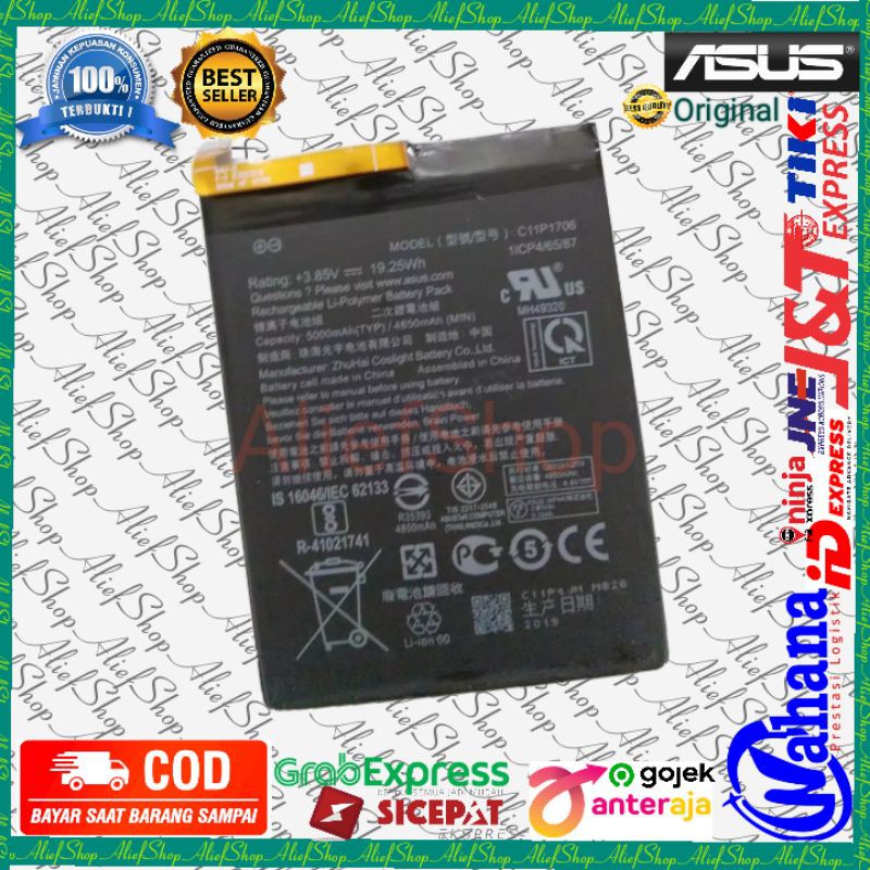 Batrai Asus Zenfone Max pro M2 ZB631KL X001BDA X00TD X00TDA X00TDB Batre C11P1706 Baterai Original