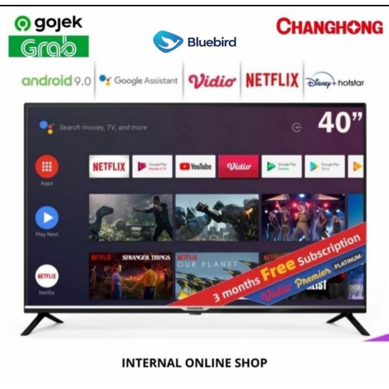 Changhong L40H4 Smart TV 40 Inch Android TV Digital TV Garansi Resmi