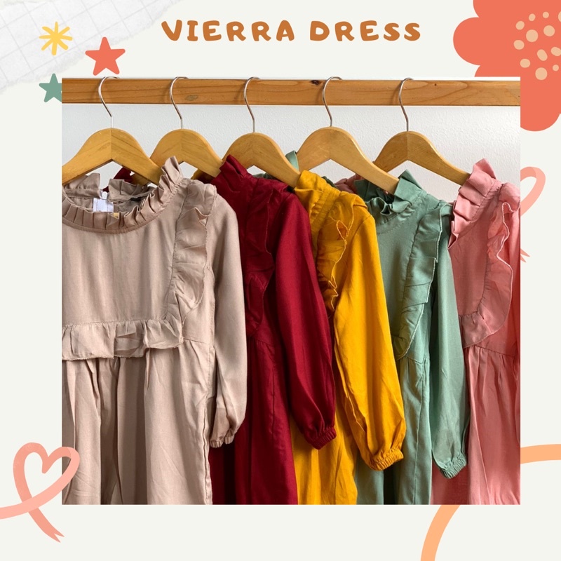 Baju Anak Perempuan Dress Anak Viera Katun Rit Belakang Usia 1-5 Tahun