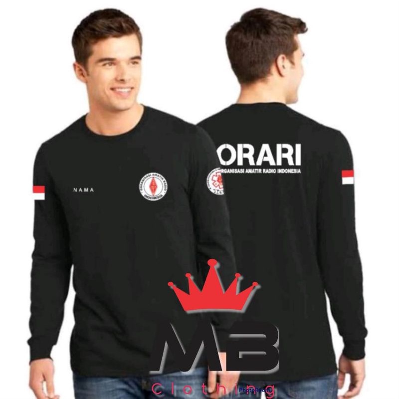 KAOS ORARI LENGAN PANJANG RESCUE / BAJU ORARI / KAOS PRIA /KAOS HITAM LENGAN PANJANG