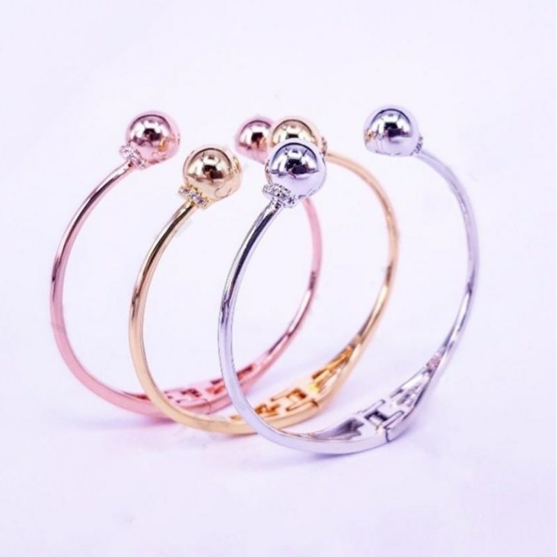 gelang bahan titanium lapis emas 18k