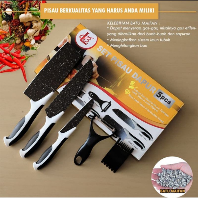 Pisau Dapur Set 5pcs