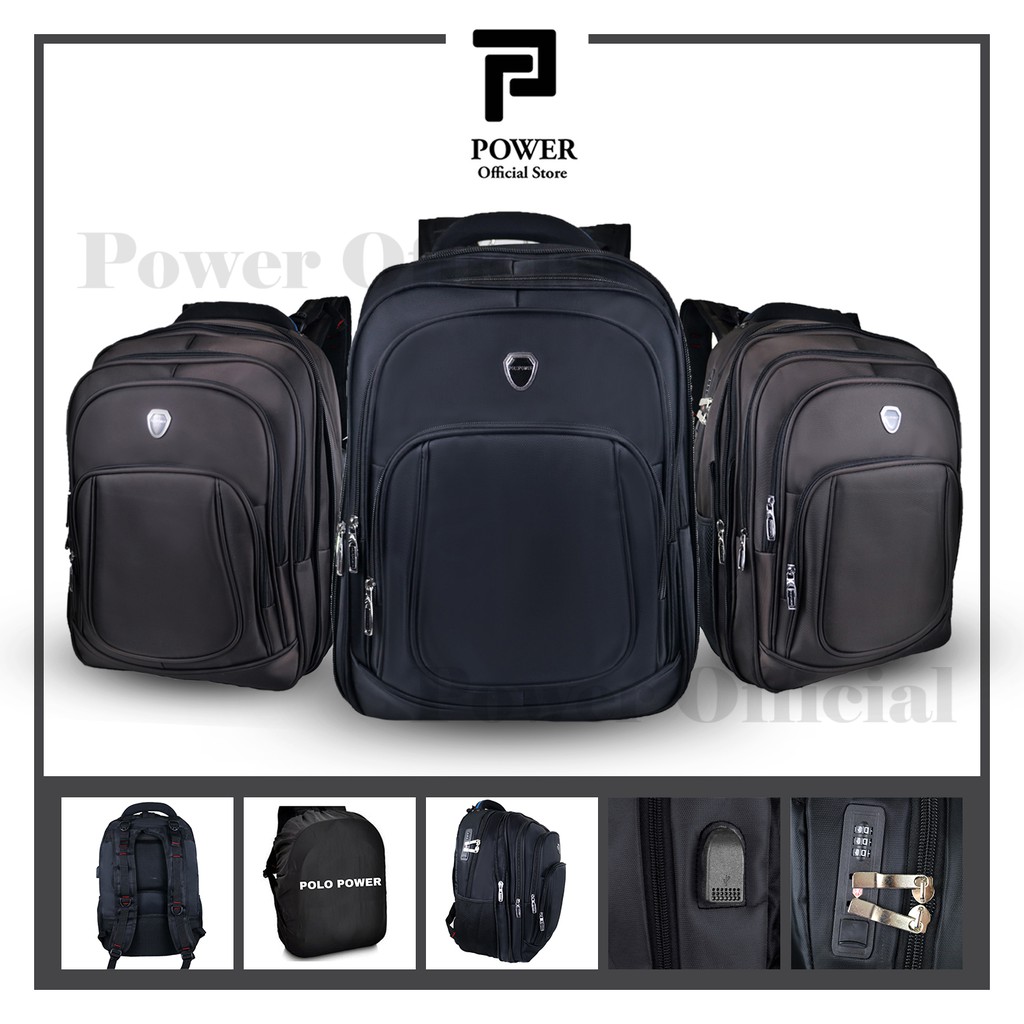 Polo Power - Tas Laptop Pria Ransel Backpack Import Expanding USB Port -Tas Punggung Pria Waterproof