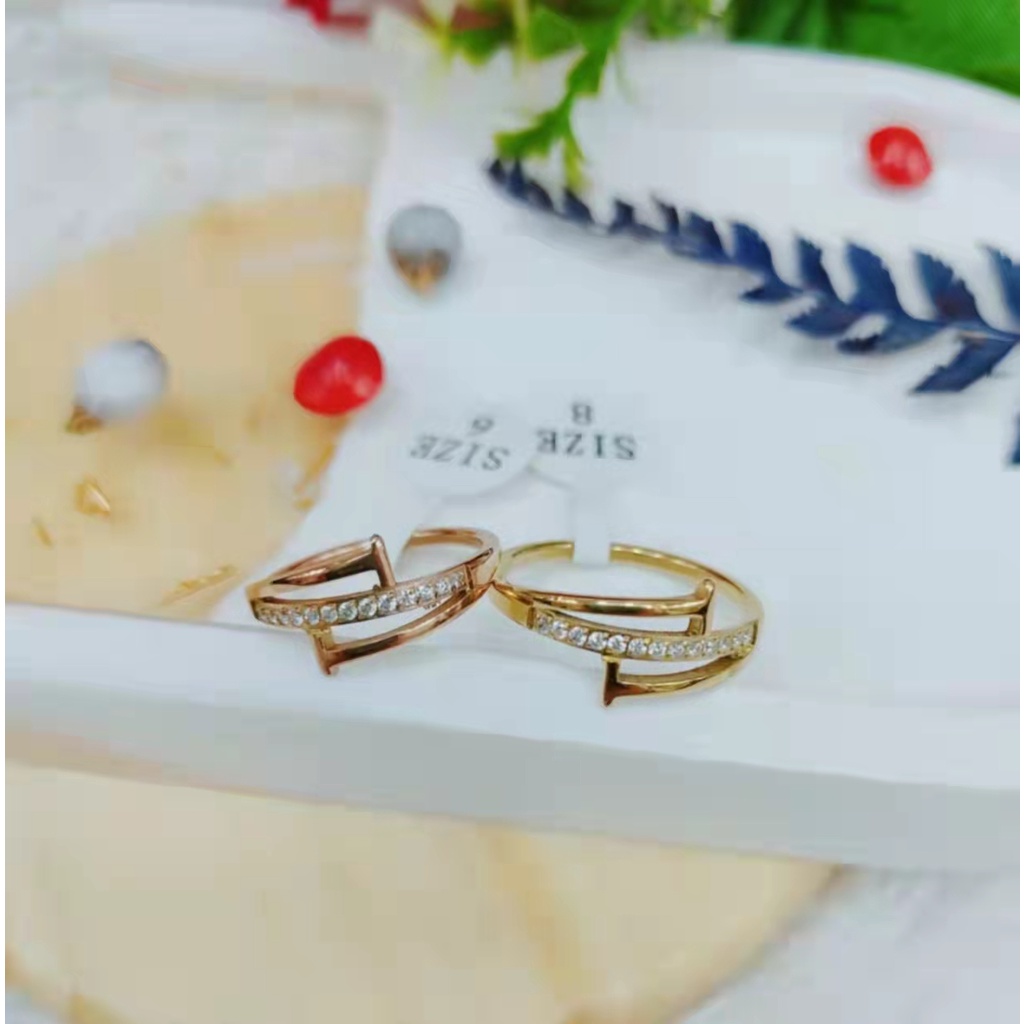 Cincin Titanium Permata Perhiasan Fashion 8700-8703