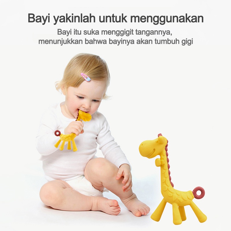 Teether Jerapah/Teether bayi/Teether Gigitan Bayi Giraffe/Jerapah teether  L70