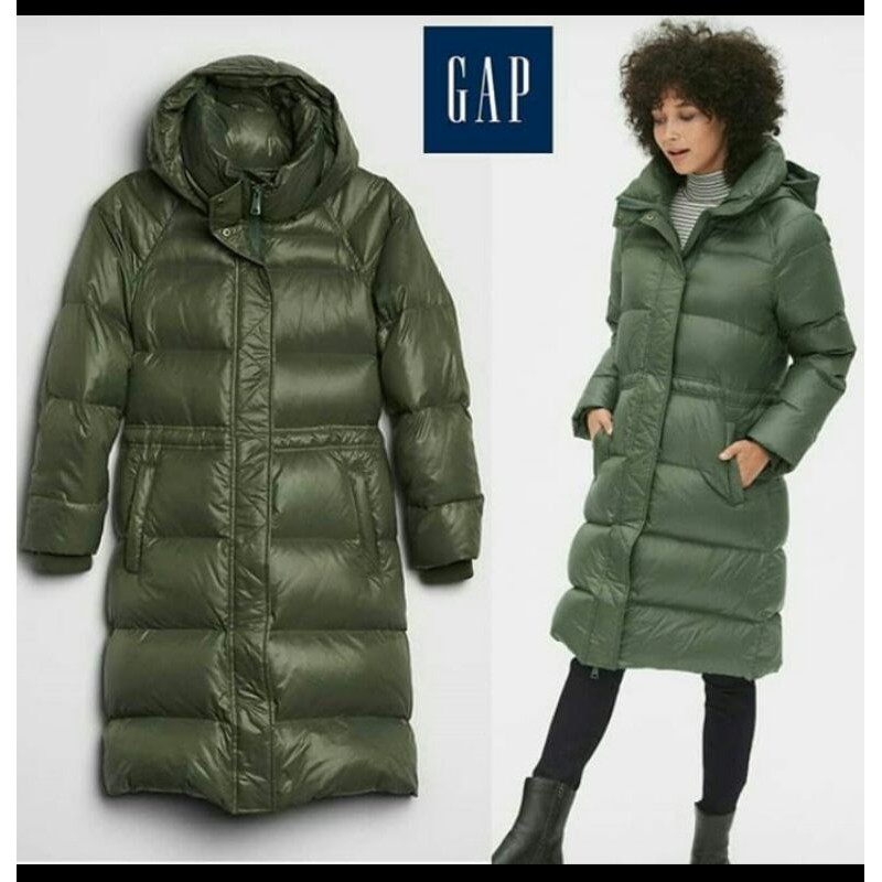 Jaket GAP Puffer Jake Musim Dingin -Olive Green Original Branded