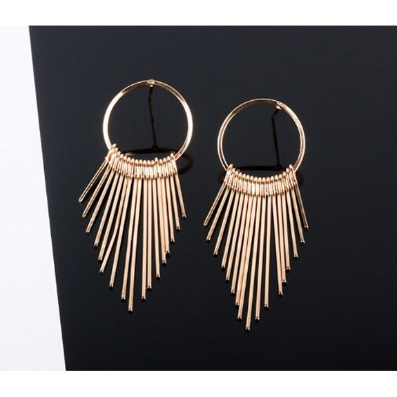 anting fashion circle multilayer tassel earrings (3D3) jan137