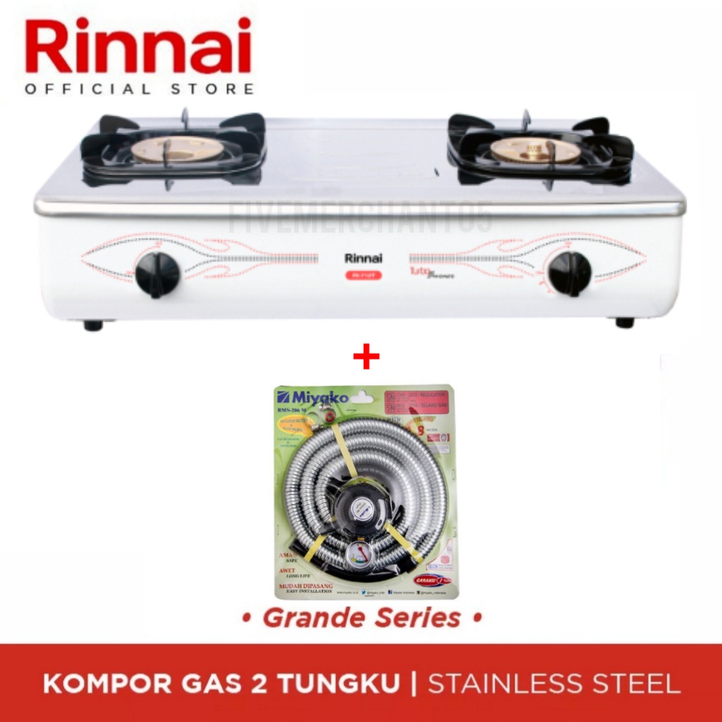 Kompor Rinnai RI 712 T Kompor Api Turbo Rinnai 712 Kompor Rinnai Grande Series Plat Buka Tutup