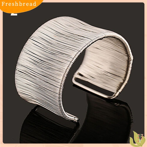 [TERLARIS]Women's Handmade Wire Opening Bangle Punk Golden Silver Alloy Upper Arm Bracelet