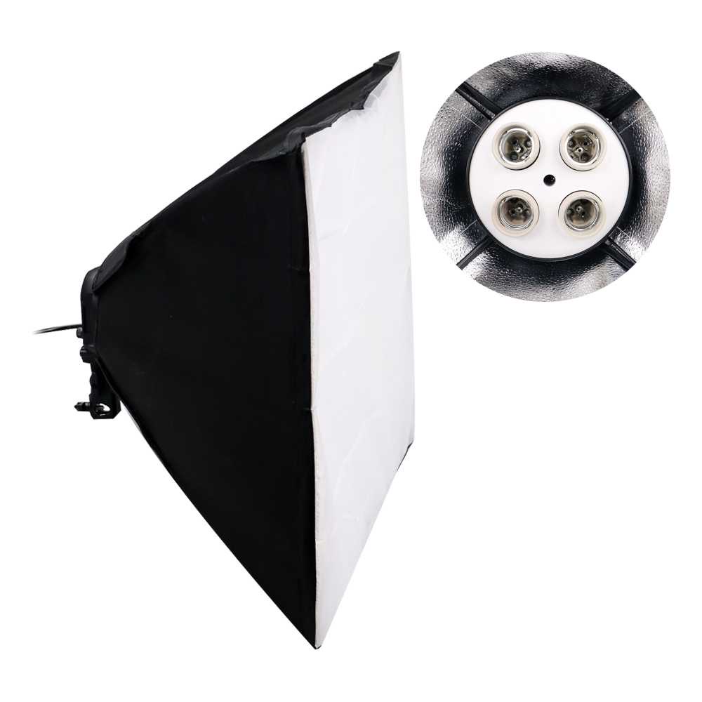 TaffSTUDIO Payung Softbox Reflektor 50x70cm E27 Four Lamp Socket KS65