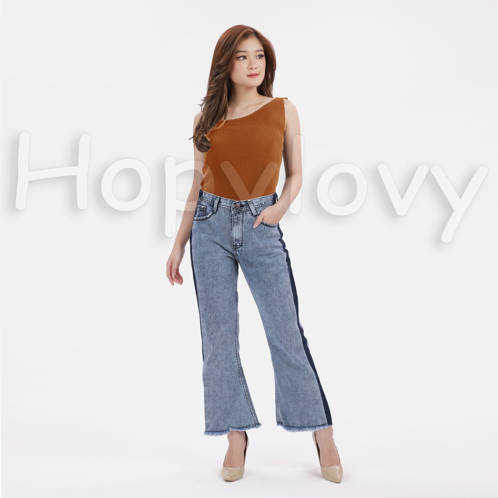 HOPYLOVY Blouse Rajut Wanita One Shoulder Amber