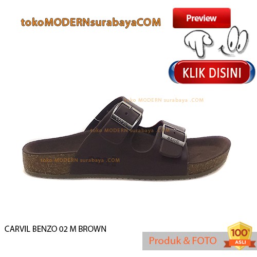 CARVIL BENZO 02 M BROWN sandal pria casual slide