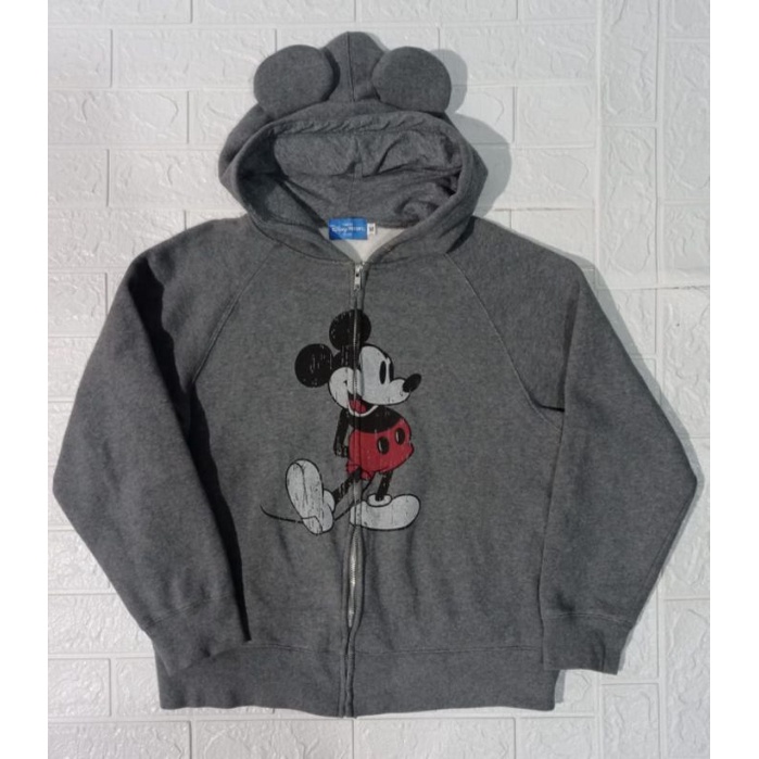 zip hoodie disney resort tokyo mickey second bekas cewek cowok size m fit l preloved