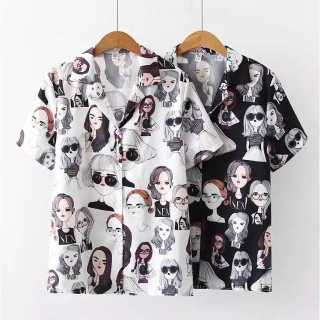 KEMEJA MONALISA RETRO LENGAN PENDEK