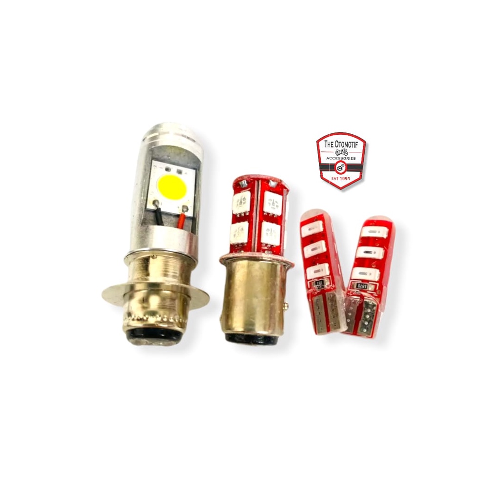 PAKET VARIASI MOTOR LAMPU DEPAN LED BEBEK AC DC + LAMPU STOP 13 MATA + 2 PCS SEN JELLY