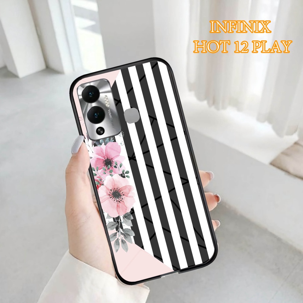 Softcase Glass Kaca INFINIX HOT 12 PLAY - Case Handphone  INFINIX HOT 12 PLAY [T28]