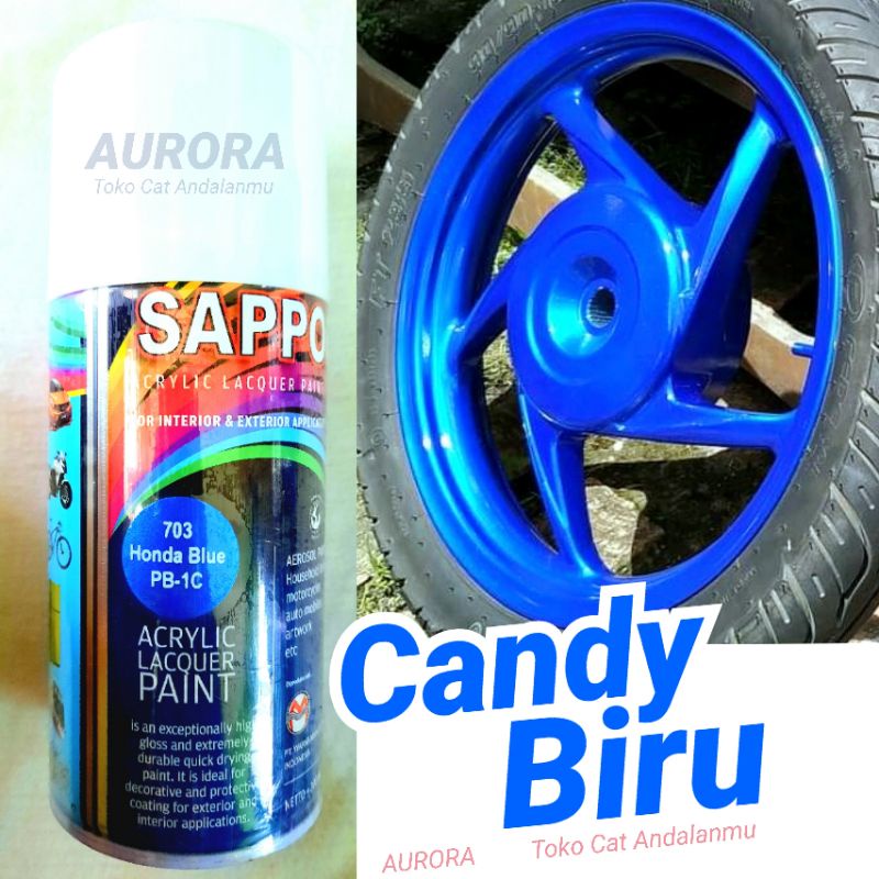 Cat Candy Biru Sapporo 703 Honda Blue PB-1C Candytone Cendy Cendyton Cenditon Cendytone Cet Pilox Py