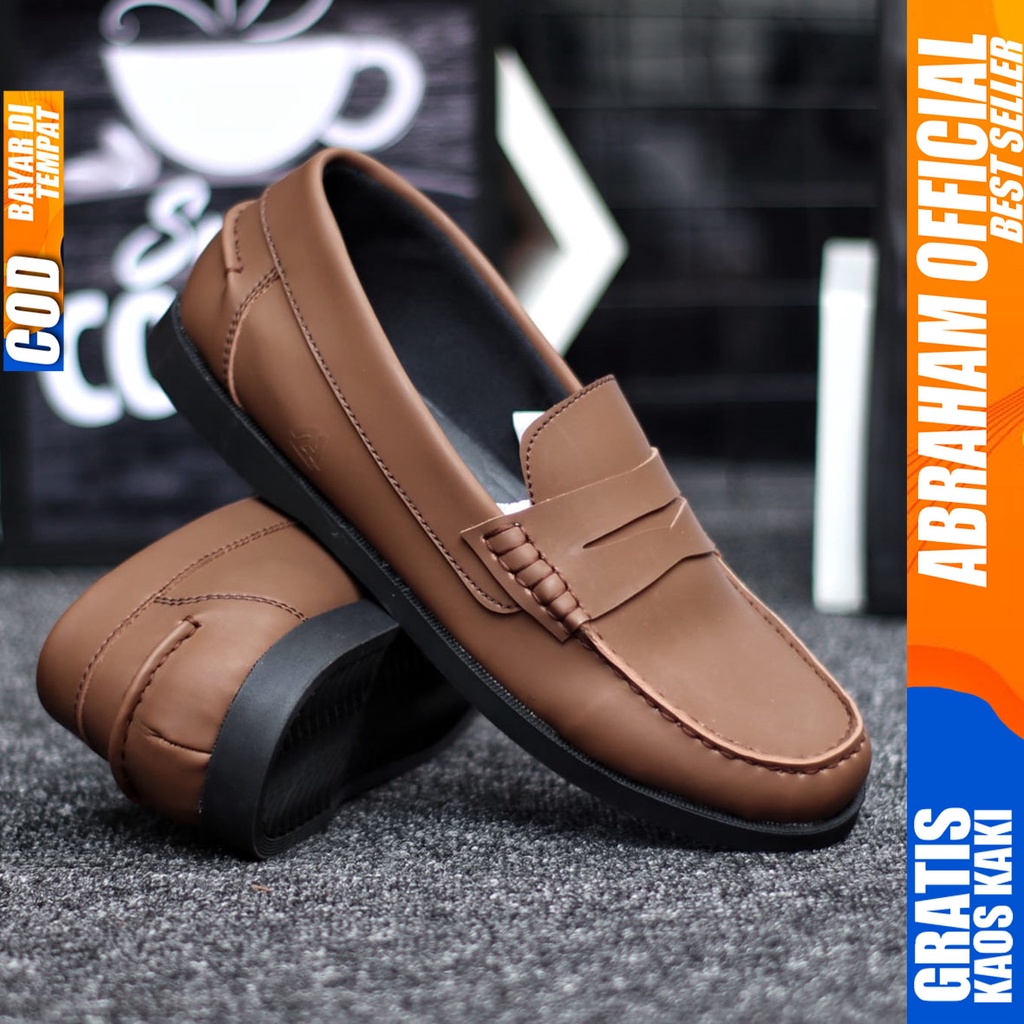 Abraham Irish - Sepatu Pantofel Kerja Formal Pria Hitam