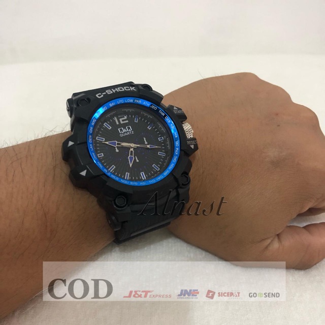 ~ALNAST~J018GS JAM TANGAN PRIA QNQ SPORT PREMIUM WATCH QUARTS RUBBER ARLOJI TERLARIS