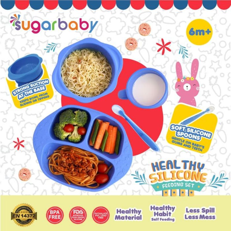 SugarBaby 4 in 1 Healthy Silicone Feeding Set (isi 4) Sugar Baby