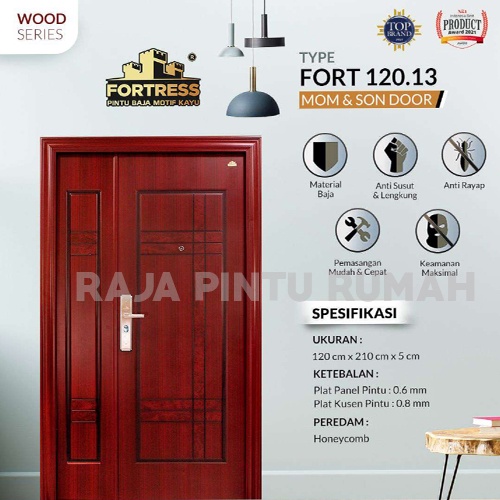 Pintu Rumah Pintu Baja Pintu Utama Pintu Kamar Pintu baja Fortress Pintu Motif Kayu 120.13