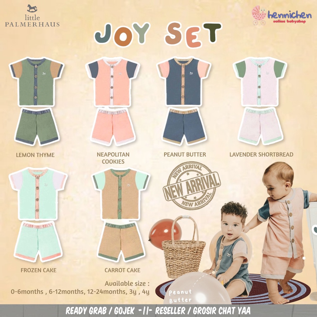 PROMO 7.7 PROMO BAJU LEBARAN LITTLE PALMERHAUS JOY SET / JOYSET SETELAN BAJU ANAK BAJU PENDEK CELANA PENDEK 0 - 4 TAHUN