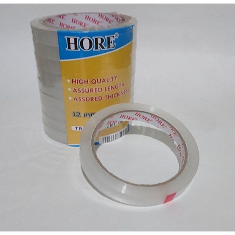 

Lakban Bening Transparan Plester Selotip Hore Kecil 12 mm x 72 Yards