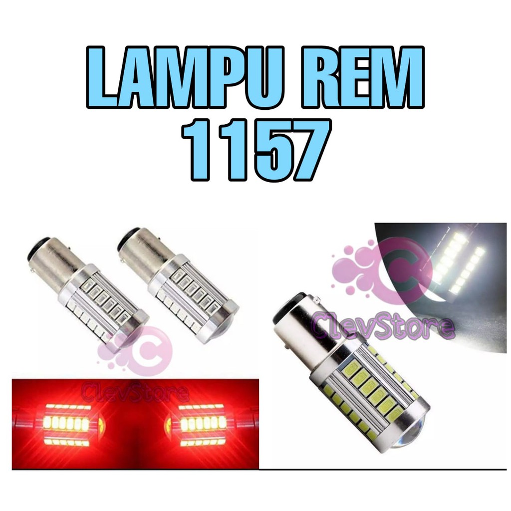 Lampu Rem LED Strobo Motor &amp; Mobil 1157 Nyala kedip &amp; diam Arus DC PNP