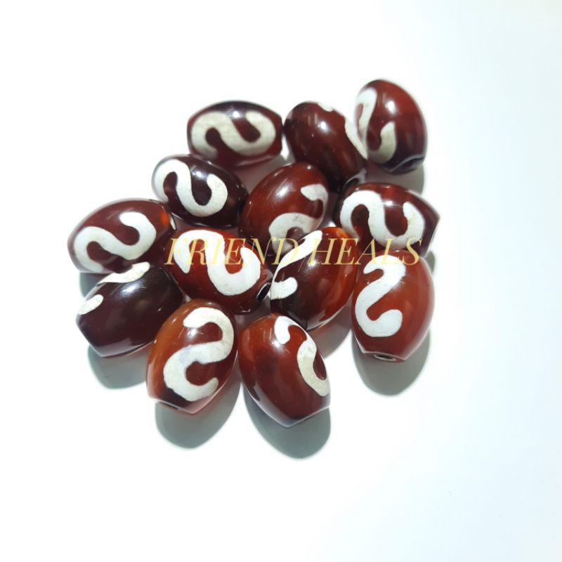 Dzi Bead /Batu Tibet Money Hook