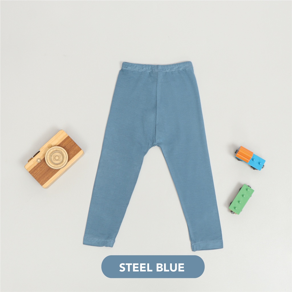 Mooi Legging Anak Polos Kids Legging (3-5 YEARS)-STEEL BLUE
