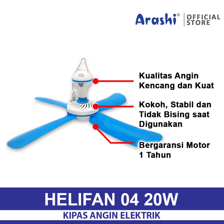 Kipas Angin Gantung Arashi Helifan 04 20 Watt AR 228 20watt