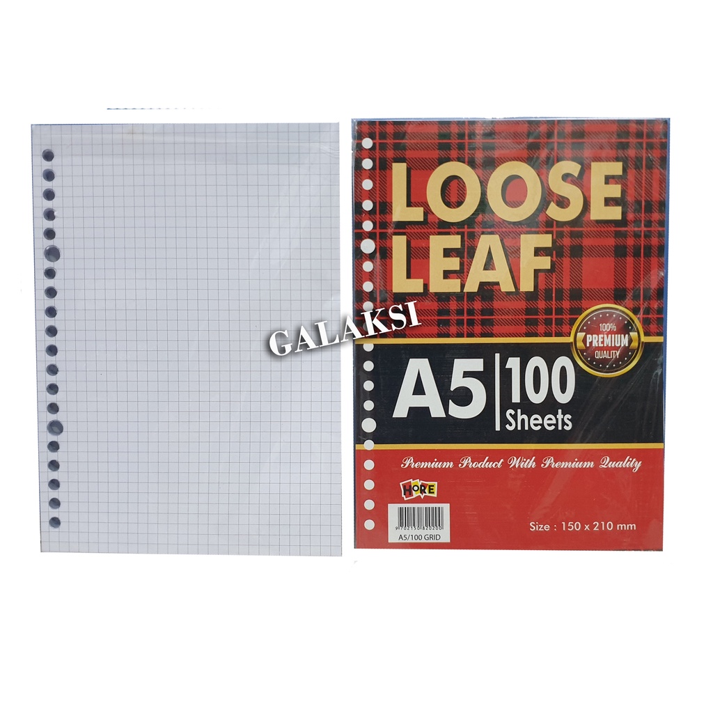 

(KOTAK) LOOSE LEAF / KERTAS BINDER A5-100 GRID