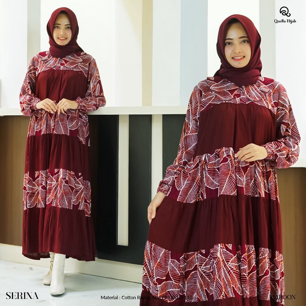 Quella Hijab Midi Dress Wanita Kekinian Serina