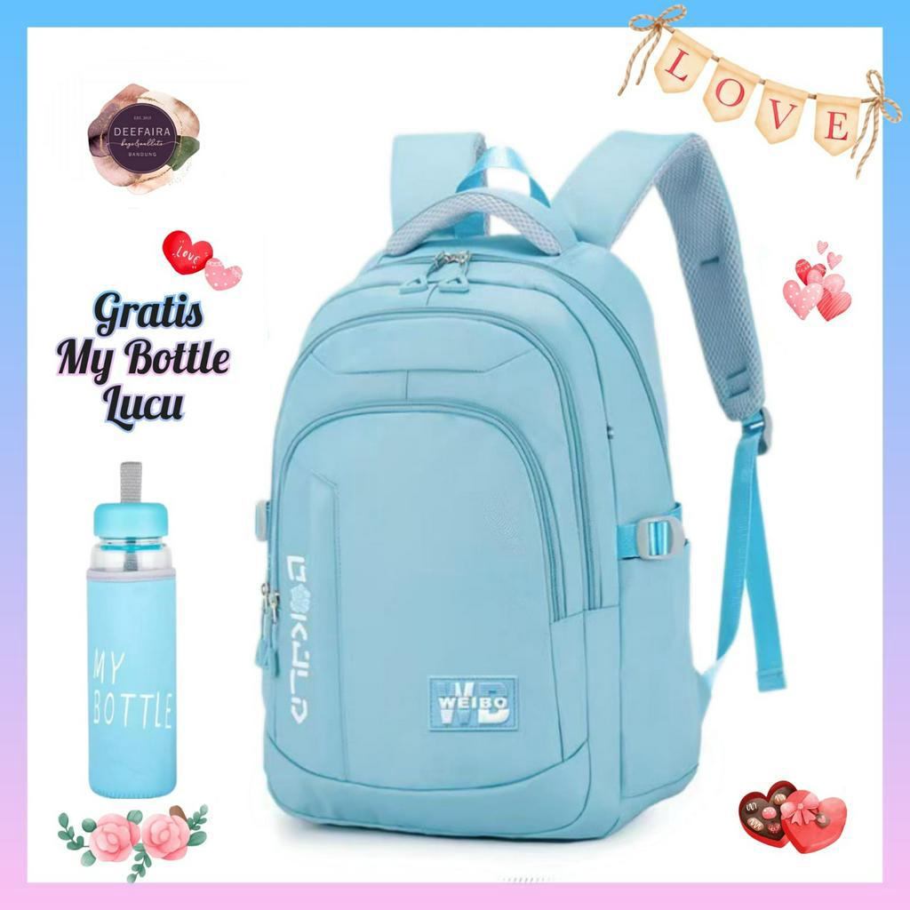 Tas Ransel Sekolah Anak Perempuan Model Wsb179 Free Botol Minum Lucu Untuk Sd Dan Smp