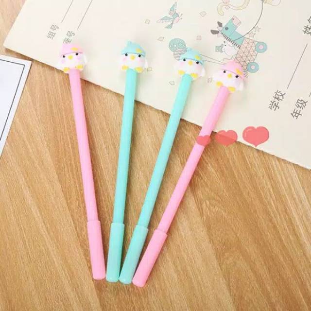 

PULPEN ANAK AYAM TOPI LUCU TINTA GEL BLACK 0.5MM