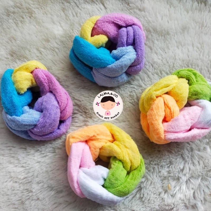 Ikat Rambut Kepang Lilit 6PC Grosir Handuk Kain